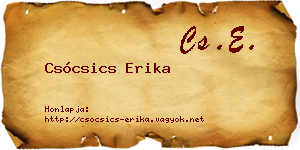 Csócsics Erika névjegykártya